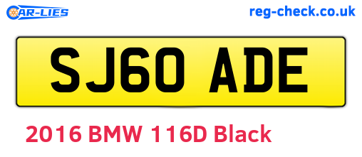 SJ60ADE are the vehicle registration plates.