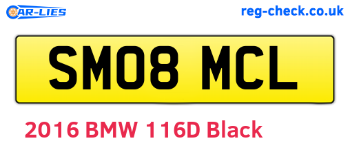 SM08MCL are the vehicle registration plates.