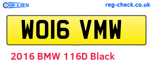 WO16VMW are the vehicle registration plates.