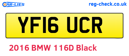 YF16UCR are the vehicle registration plates.