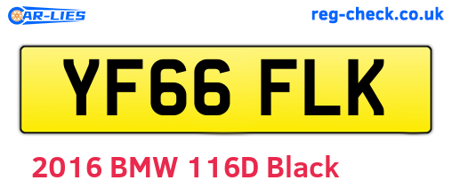 YF66FLK are the vehicle registration plates.