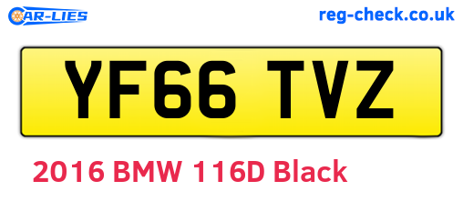 YF66TVZ are the vehicle registration plates.