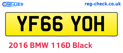 YF66YOH are the vehicle registration plates.