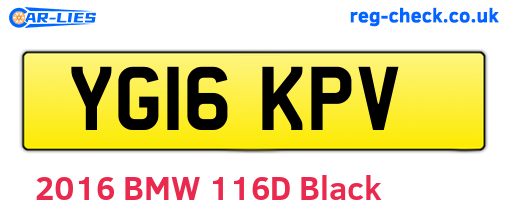 YG16KPV are the vehicle registration plates.