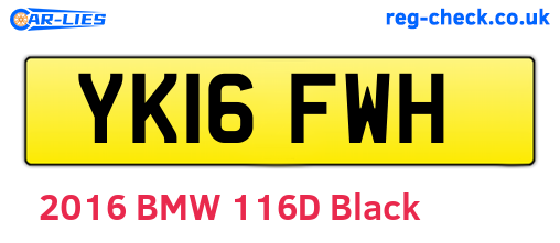 YK16FWH are the vehicle registration plates.