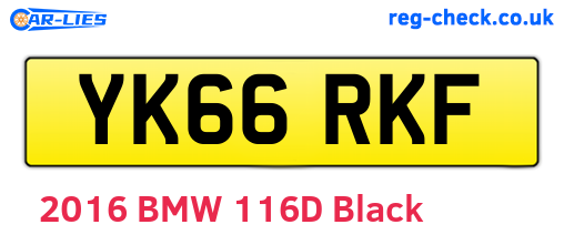 YK66RKF are the vehicle registration plates.