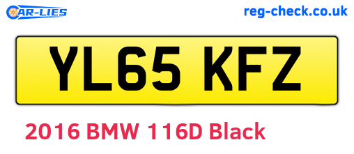 YL65KFZ are the vehicle registration plates.