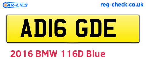 AD16GDE are the vehicle registration plates.