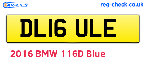 DL16ULE are the vehicle registration plates.