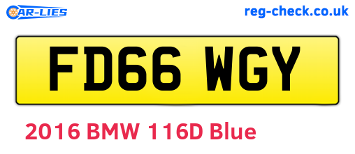FD66WGY are the vehicle registration plates.