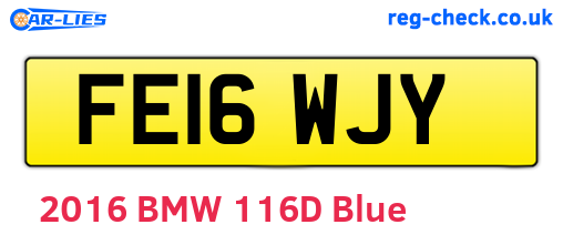 FE16WJY are the vehicle registration plates.
