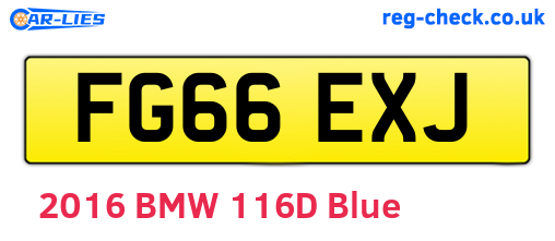 FG66EXJ are the vehicle registration plates.