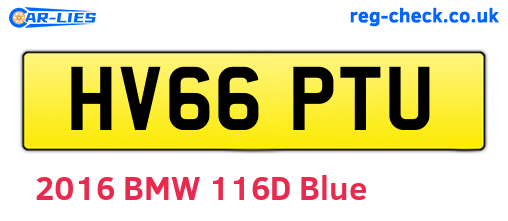 HV66PTU are the vehicle registration plates.