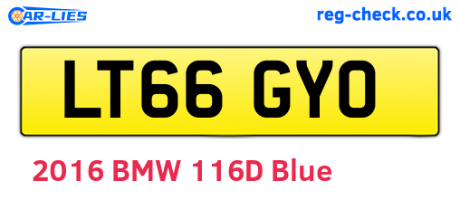 LT66GYO are the vehicle registration plates.