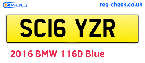 SC16YZR are the vehicle registration plates.