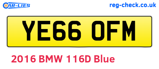 YE66OFM are the vehicle registration plates.