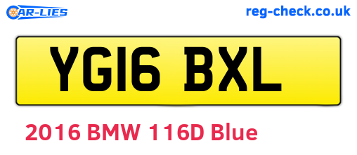 YG16BXL are the vehicle registration plates.