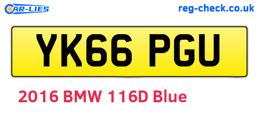 YK66PGU are the vehicle registration plates.