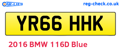 YR66HHK are the vehicle registration plates.