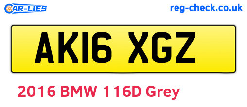 AK16XGZ are the vehicle registration plates.