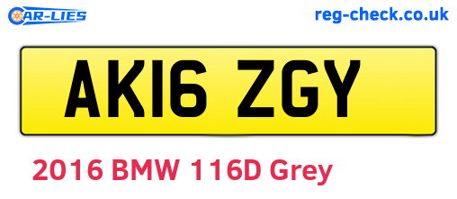 AK16ZGY are the vehicle registration plates.