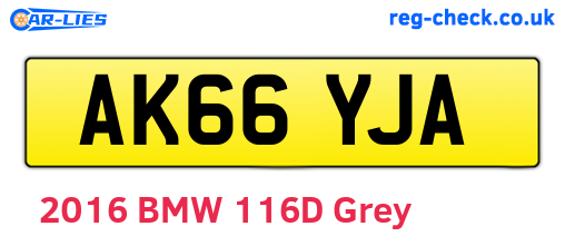 AK66YJA are the vehicle registration plates.