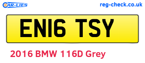 EN16TSY are the vehicle registration plates.