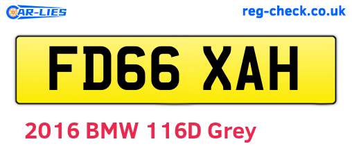 FD66XAH are the vehicle registration plates.