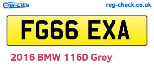 FG66EXA are the vehicle registration plates.