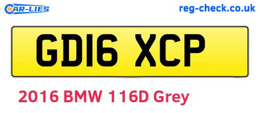 GD16XCP are the vehicle registration plates.