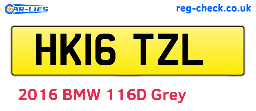 HK16TZL are the vehicle registration plates.