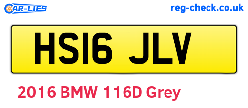 HS16JLV are the vehicle registration plates.
