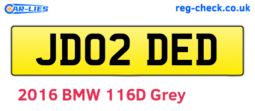 JD02DED are the vehicle registration plates.