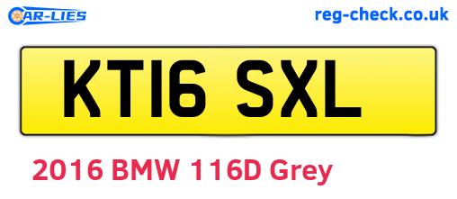 KT16SXL are the vehicle registration plates.