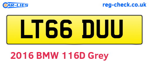 LT66DUU are the vehicle registration plates.