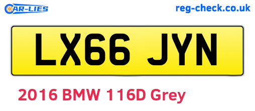 LX66JYN are the vehicle registration plates.