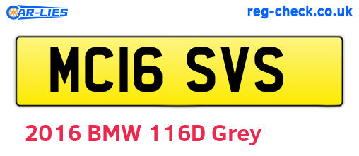 MC16SVS are the vehicle registration plates.