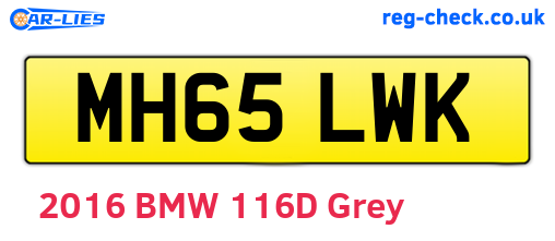 MH65LWK are the vehicle registration plates.