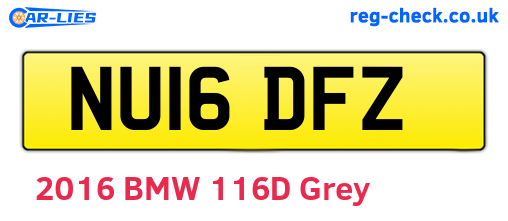 NU16DFZ are the vehicle registration plates.
