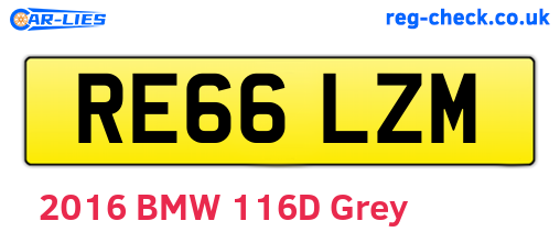 RE66LZM are the vehicle registration plates.