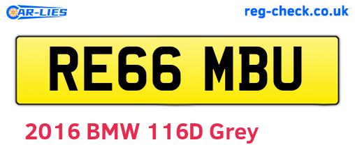 RE66MBU are the vehicle registration plates.