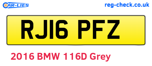RJ16PFZ are the vehicle registration plates.