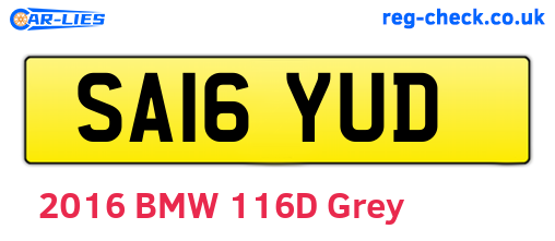 SA16YUD are the vehicle registration plates.