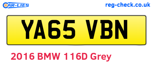 YA65VBN are the vehicle registration plates.