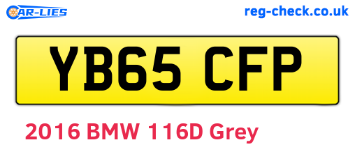 YB65CFP are the vehicle registration plates.