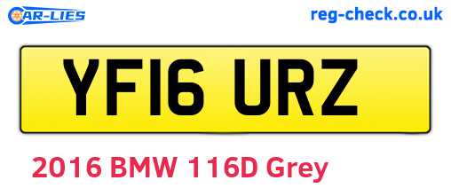 YF16URZ are the vehicle registration plates.