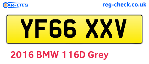 YF66XXV are the vehicle registration plates.