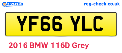 YF66YLC are the vehicle registration plates.