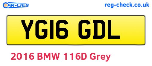 YG16GDL are the vehicle registration plates.
