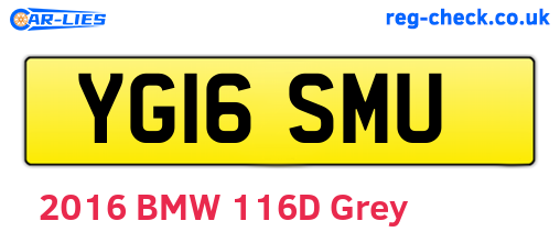 YG16SMU are the vehicle registration plates.
